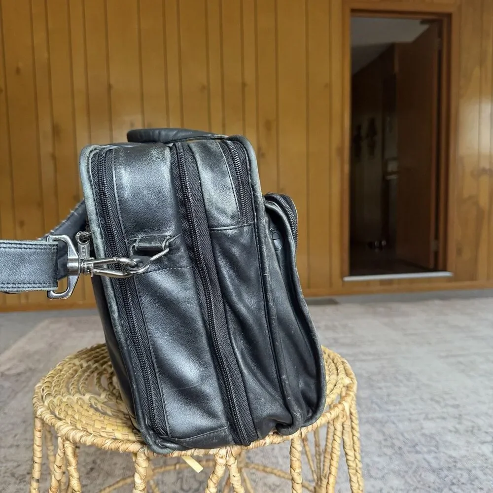 Tumi Alpha Business Briefcase Durable Leather 2-Way Expandable Laptop Bag Large